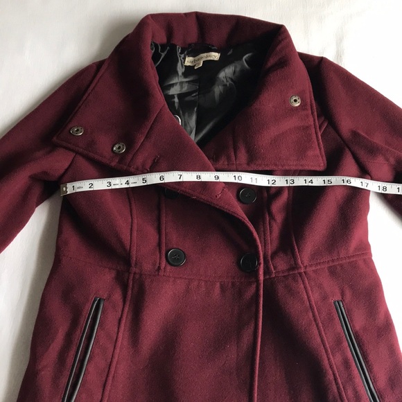 Deep Burgundy Pea Coat - Picture 4 of 5